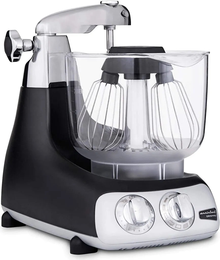 Ankarsrum AKM6230 Küchenmaschine – 1500W, 7L Edelstahl, 5kg Teig, Schwarz/Chrom, Made in Sweden